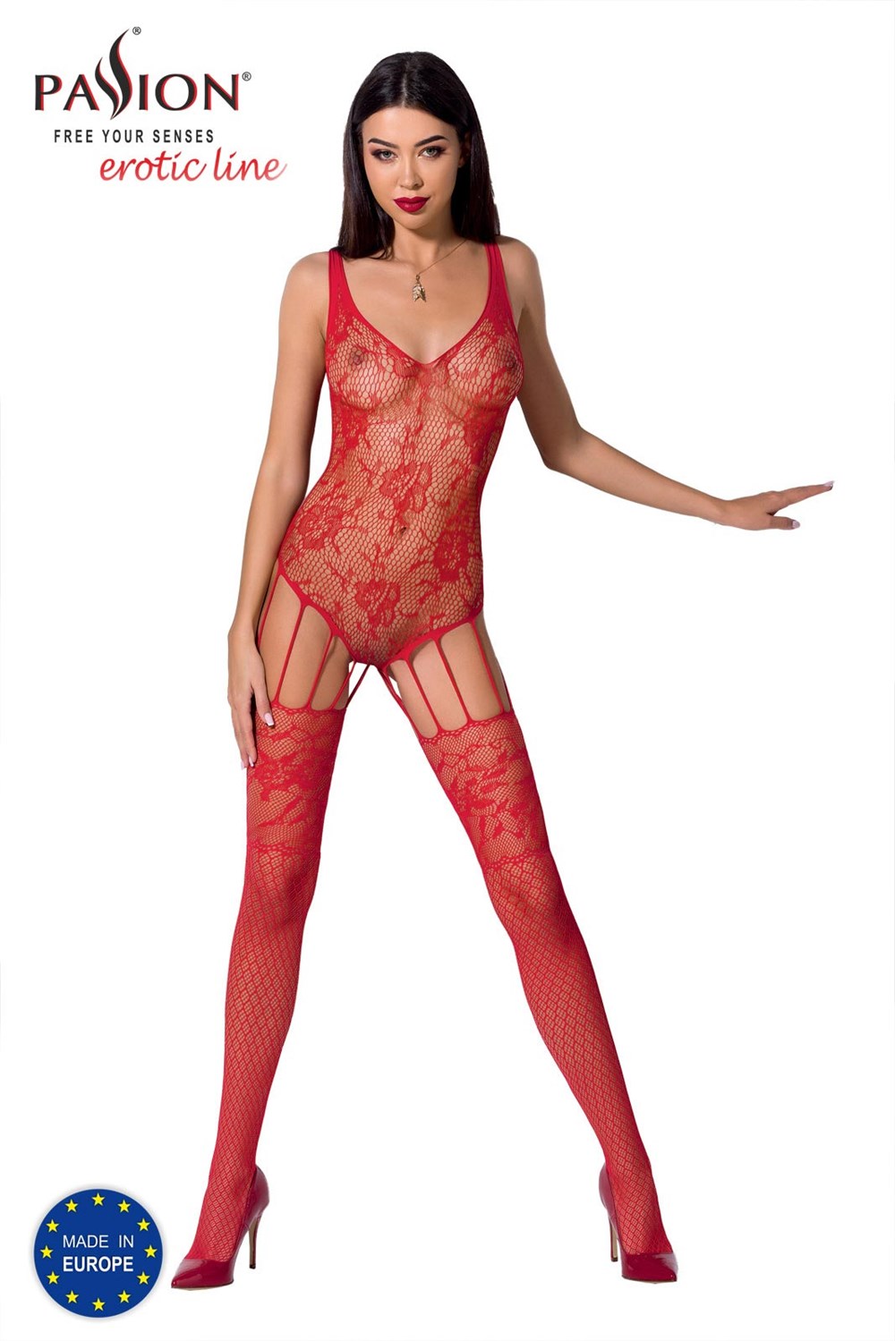 Passion BS074 red - Bodystocking