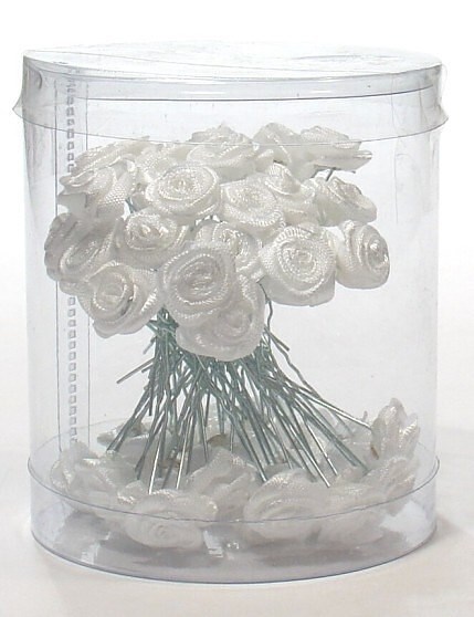 Ozdoby do vlasov Vlásenky s ružičkou 50ks - biele