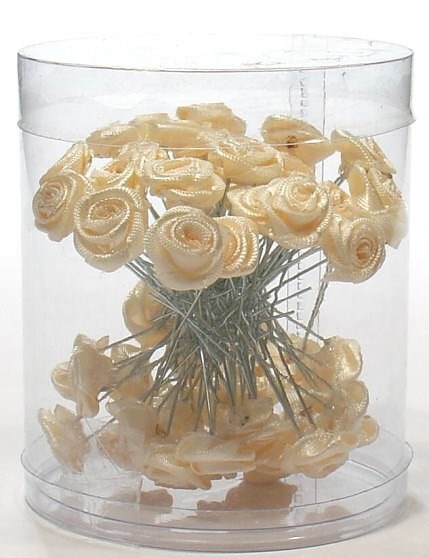 Vlasové ozdoby Vlásenky s ružičkou 50ks - béžové