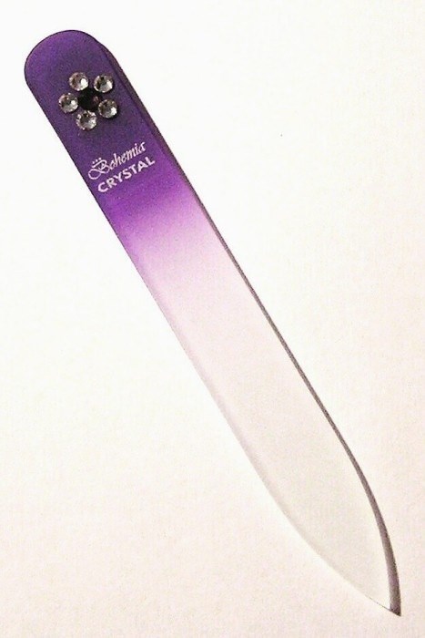 BOHEMIA CRYSTAL Sklenený pilník na nechty Swarovski - 90mm - fialový