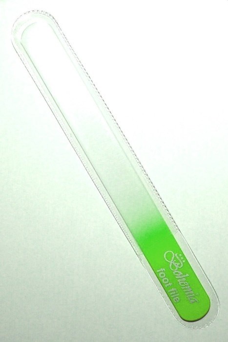 BOHEMIA CRYSTAL Veľký sklenený pilník na nechty - 200mm - sv. zelený