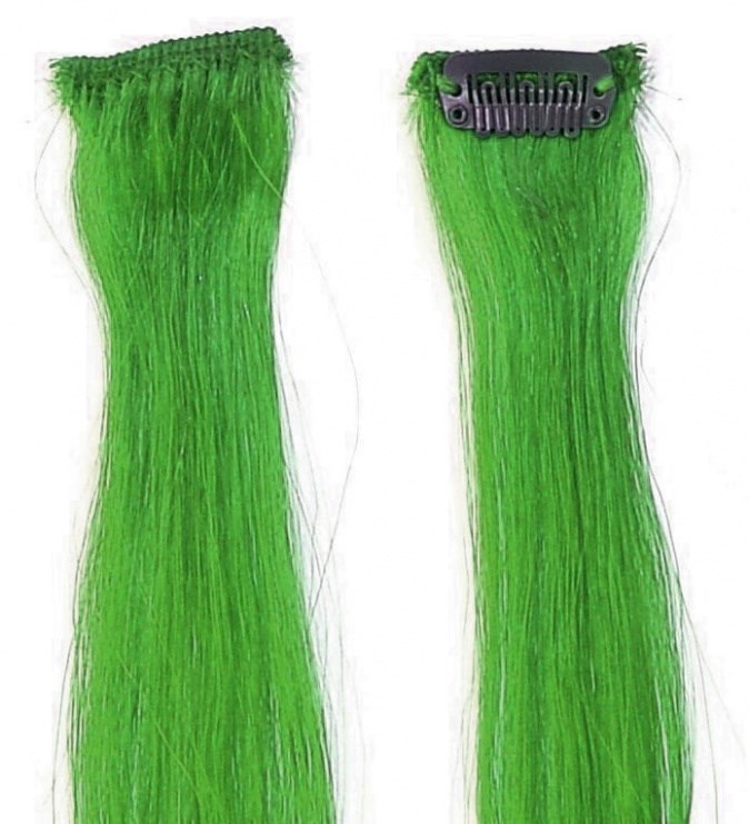 SIMPLY PERFECT Trendy 4ks - Vlasy na predĺženie Human Hair 47cm na spone - Green