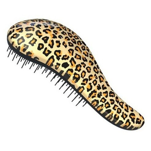 DTANGLER Rozčesávacia kefa na vlasy s rukoväťou - leopard žltý