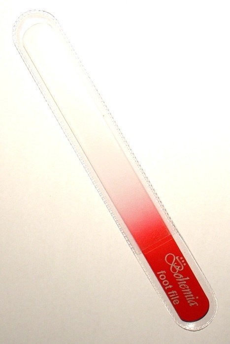 BOHEMIA CRYSTAL Velký skleněný pilník na nehty - 200mm - červený