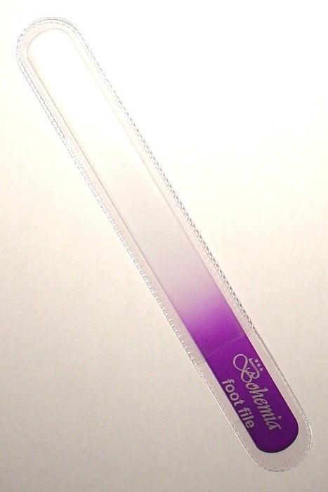 BOHEMIA CRYSTAL Veľký sklenený pilník na nechty - 200mm - fialový