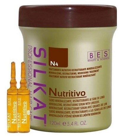 BES Silkat Nutritive Trettamento N4 - výživné sérum na poškodené vlasy 12x10ml