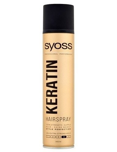 SYOSS Professional KERATIN Hairspray extra silný lak pre pružnú fixáciu a lesk vlasov 300ml