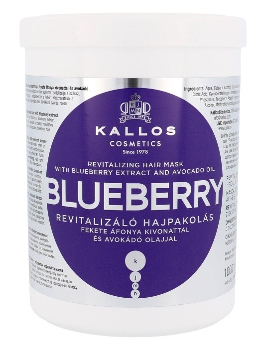 Kallos KJMN Blueberry Hair Mask 1000ml - maska \u200b\u200ba chemicky poškodené vlasy