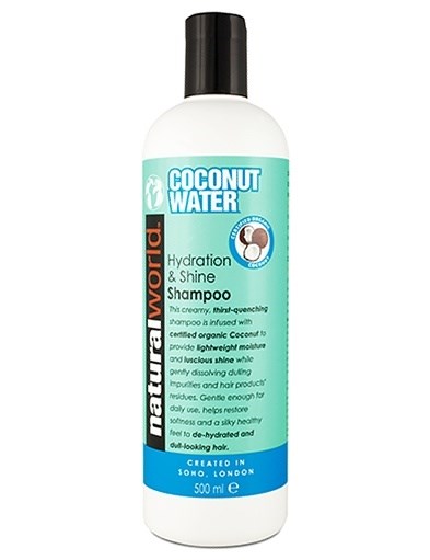 NATURAL WORLD COCONUT WATER Shampoo 500ml - kokosový šampón pre lesk vlasov