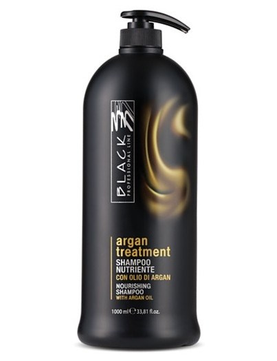 BLACK Argan Treatment Shampoo 1000ml - arganový regenerační šampon na poškozené vlasy