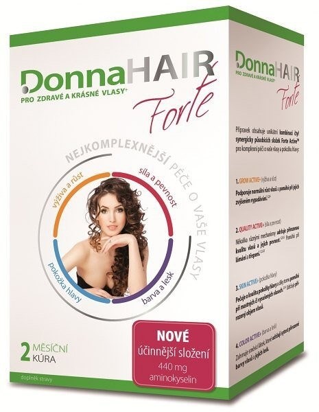 DONNA HAIR Vitamíny na vlasy Forte 60 kapsúl - 2 mesačná kúra pre výživu a rast vlasov
