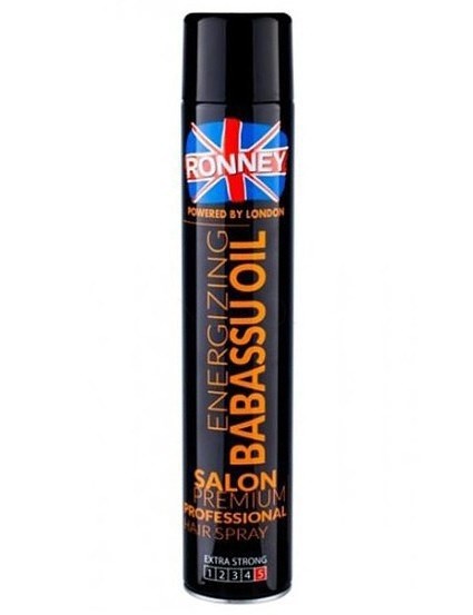 Ronney London Energizing babassu Oil Hair Spray 750ml - uhladzujúci extra silný lak na vlasy