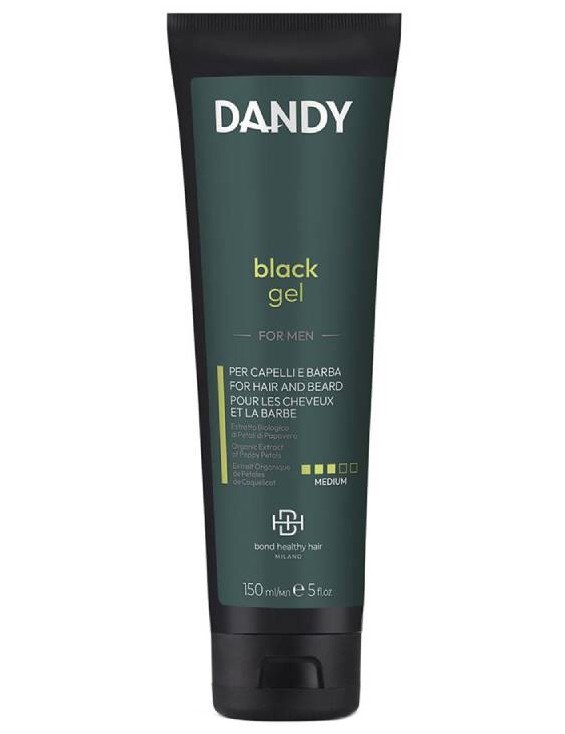 DANDY Black Gel 150ml - barvící gel na bradu, vousy a vlasy