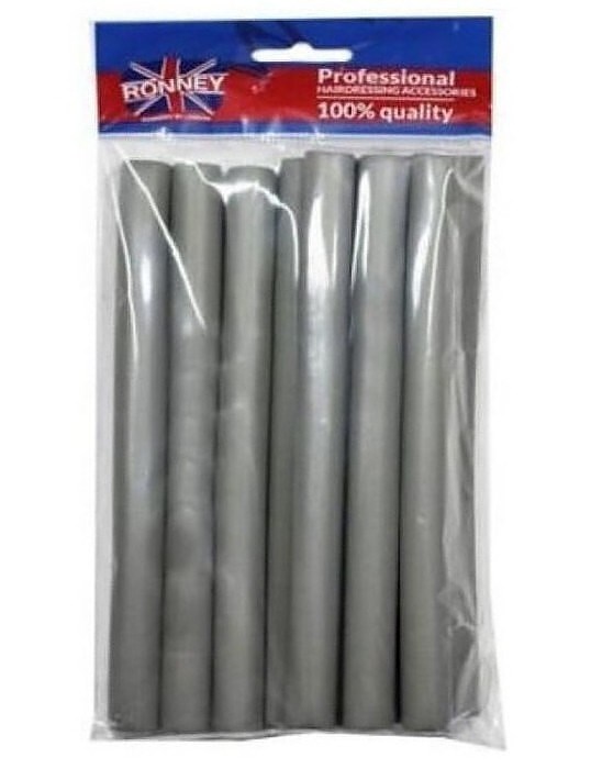 Ronney papiloty Flex Rollers Grey 10ks - papiloty na vlasy 18x210mm - šedé
