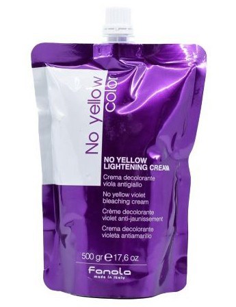 FANOLA No Yellow Lightening Cream 500g - fialový odbarvovací krém s anti-žlutým účinkem