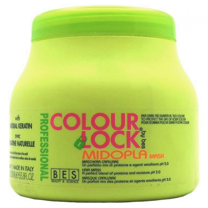 BES Colour Lock Maschera Midopla pH 3,0 - regenerační maska na vlasy pro fixaci barvy 1000ml