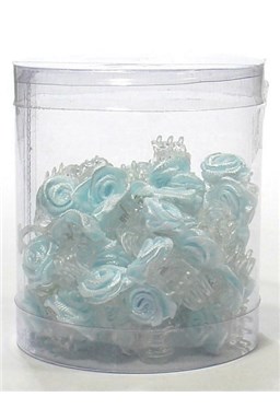 Vlasové doplnky škripce s ružičkou 50ks - modré