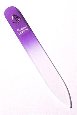 BOHEMIA CRYSTAL Sklenený pilník na nechty s potlačou - 90mm - fialový
