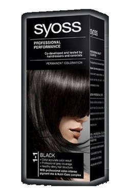 SYOSS Professional Permanentní barva na vlasy Black - černá 1-1