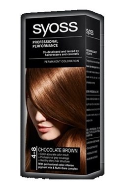 SYOSS Professional Permanentní barva na vlasy 4-8 Chocolate Brown - čokoládově hnědá