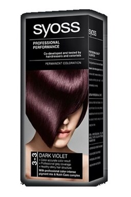 SYOSS Professional Permanentná farba na vlasy Dark Violet - tmavo fialová 3-3