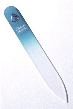 BOHEMIA CRYSTAL Sklenený pilník na nechty s potlačou - 90mm - sv.modrá