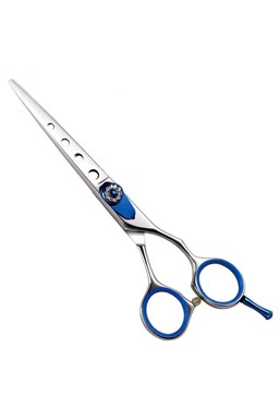 PRE FEEL JAPAN Blue Cobalt EN55 - odľahčené profi nožnice na vlasy 5,5 &#39;- skrutka s kamienkami