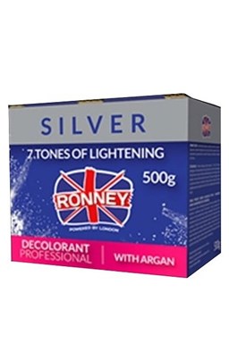 RONNEY Silver Decolorant Argan 500g - profi melírovací prášek s arganem