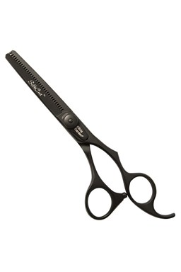 OLIVIA GARDEN SilkCut Shear Matt Black Edition T6-35BL - profi efilační  nůžky na vlasy
