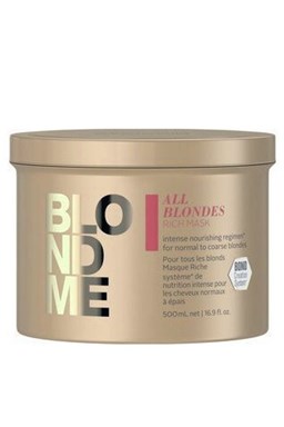 SCHWARZKOPF BlondMe All Blondes Rich Mask 500ml - regenerační maska pro blond vlasy