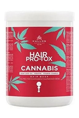 KALLOS Cannabis Pro-Tox Hair Mask 1000ml - maska na poškozené vlasy