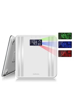 MEDISANA BS 465WH Analytická digitálna váha do 180kg s farebným dispejom - biela