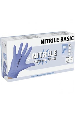 NITRILE BASIC Blu L Nitrilové rukavice pre viacnásobné použitie 100ks modré - veľkosť Large