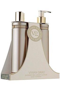 VIVIAN GRAY CRYSTALS BROWN Shower Gél + Body Lotion 2x250ml - sprchový gél + telové mlieko