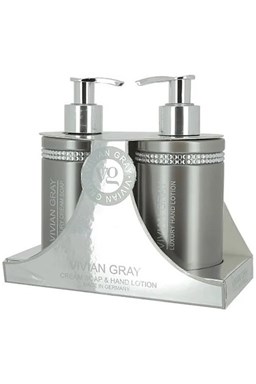VIVIAN GRAY CRYSTALS GREY Cream Soap + Hand Lotion 2x250ml - tekuté mydlo + mlieko na ruke