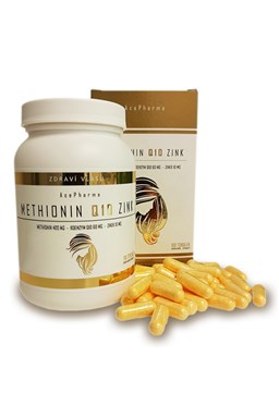 AcePharma METHIONIN Q10 ZINK 100tob. - 3 měsíční kůra pro růst a zdraví vlasů, kůže a nehtů