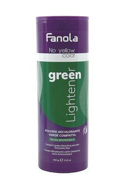 FANOLA No Yellow Green Lightener 450g - zelený odbarvovací prášek s anti-červeným účinkem