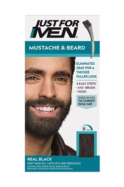 JUST FOR MEN M-55 Mustache And Beard REAL BLACK - farba na vlasy a fúzy - čierna