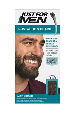 JUST FOR MEN M-45 Mustache And Beard DARK BROWN - farba na vlasy a fúzy - tmavo hnedá