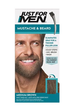 JUST FOR MEN M-35 Mustache And Beard MEDIUM BROWN - farba na vlasy a fúzy - stredne hnedá
