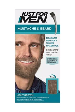 JUST FOR MEN M-25 Mustache And Beard LIGHT BROWN - farba na vlasy a fúzy - svetlo hnedá