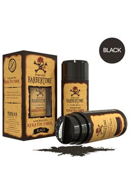 BARBERTIME Hair Building Keratin Fiber BLACK 21g - pudr pro zakrytí řídnoucích vlasů - černý