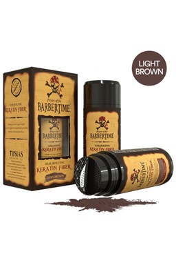 BARBERTIME Hair Building Keratin Fiber LIGHT BROWN 21g - pudr pro zakrytí řídnoucích vlasů - světle 
