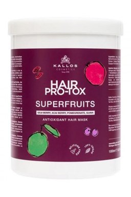 KALLOS Superfruits Pro-Tox Hair Mask 1000ml - antioxidační maska na poškozené vlasy