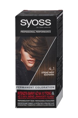 SYOSS Professional Permanentní barva na vlasy - Středně hnědý 4-1