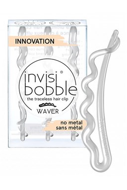 INVISIBOBBLE Waver Crystal Clear 3ks - Sponky na vlasy ve tvaru vlny - průhledné čiré