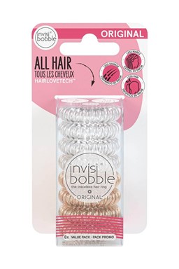 INVISIBOBBLE Original Clear Bronze 8ks - Spirálové gumičky do vlasů - průhledné + bronzové