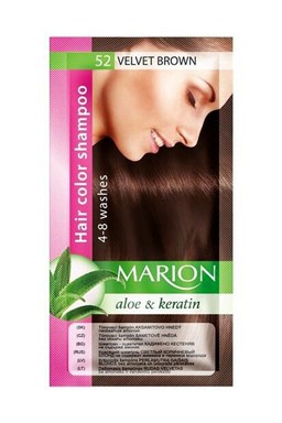 MARION Hair Color Shampoo 52 Velvet Brown - farebný tónovací šampón 40ml - zamatovo hnedá