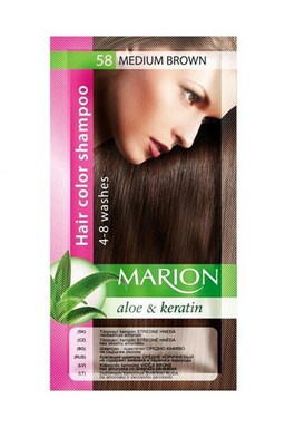 MARION Hair Color Shampoo 58 Medium Brown - farebný tónovací šampón 40ml - stredne hnedá