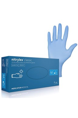 MERCATOR Nitrylex BLUE 100ks M - nitrilové rukavice pro vícenásobné použití - modré